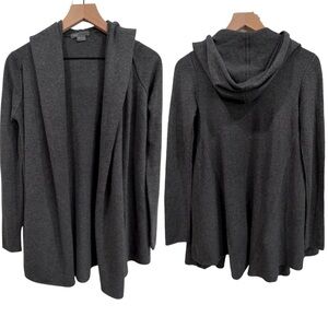 Vince. Wool Cashmere Blend Charcoal Gray Hooded Cowl Cardigan Sweater-‎ Xs